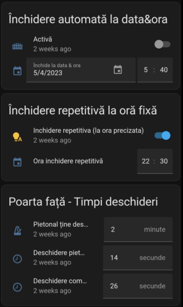 Aplicația: programarea porților